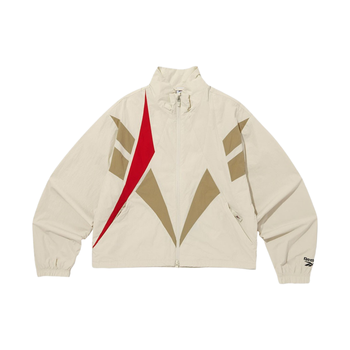 (W) 리복 벡터 플래쉬 크롭 윈드브레이커 베이지((W) Reebok Vector Flash Crop Windbreaker Beige)