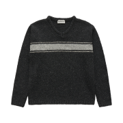 FARVEN Toby V-Neck Wool Knit Charcoal