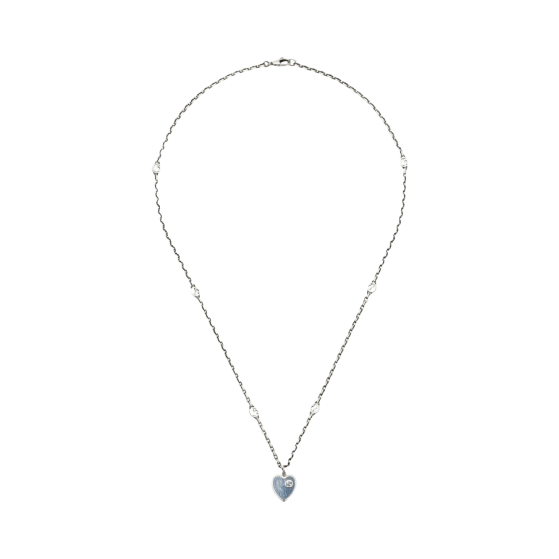 구찌 하트 네클리스 인터로킹 G 실버