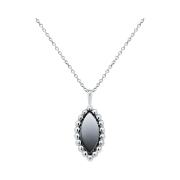 Miko Vasty Marquise Onyx Necklace White Gold