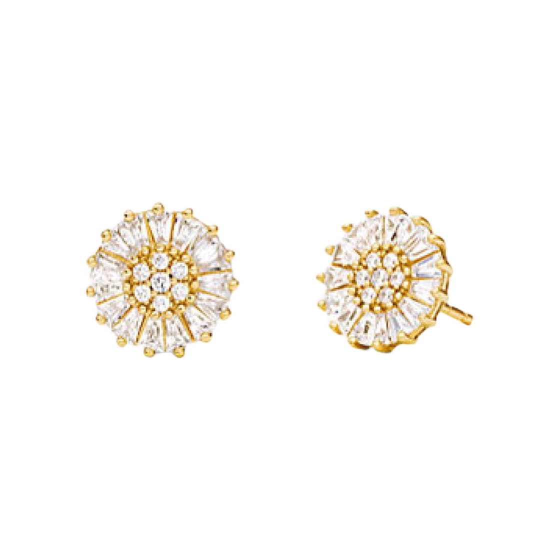 MKC1033AN710 (W) Michael Kors Precious Metal Plated Sterling Silver Pave Stud Earrings Gold - 대표 이미지 #1