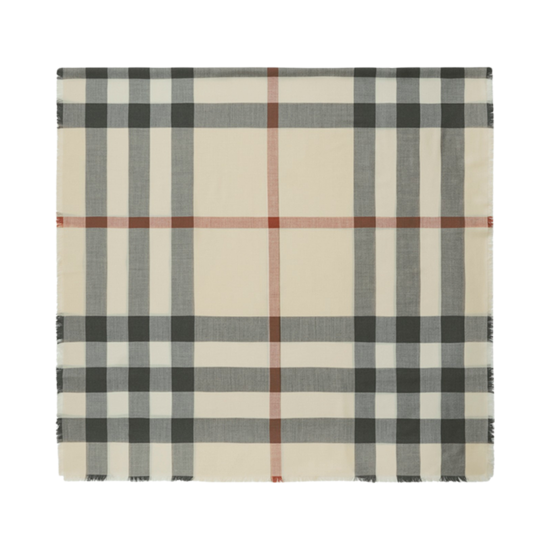 버버리 체크 캐시미어 실크 스카프 스톤