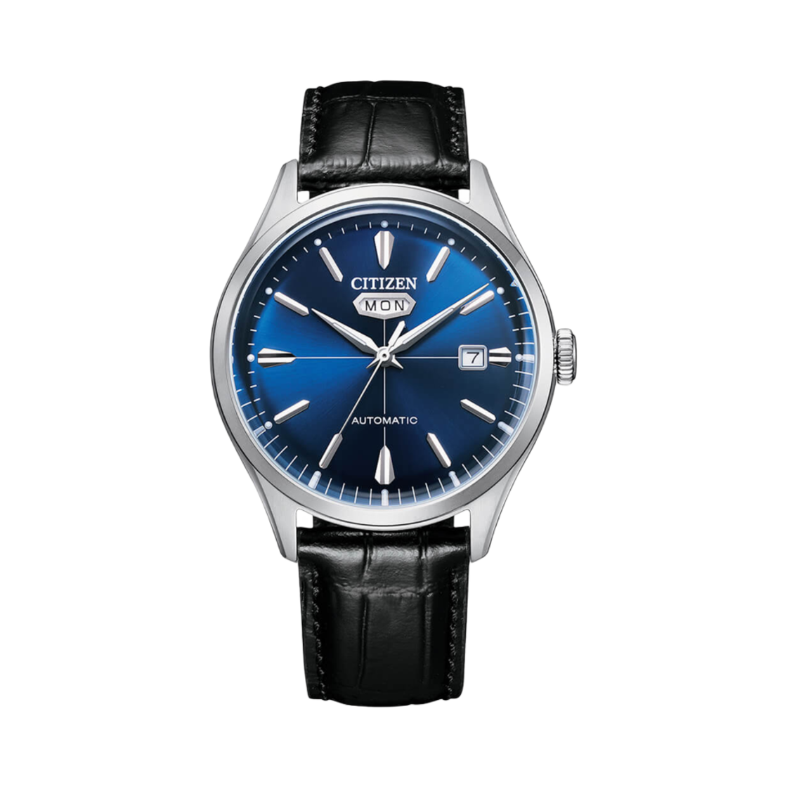 시티즌 메카니컬 오토매틱 40mm 스테인리스 스틸 레더 블루 블랙(Citizen Mechanical Automatic 40mm Stainless Steel Leather Blue Black) - 1