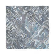 (W) Hermes Pantin City Scarf 90 Blanc Noir Bleu