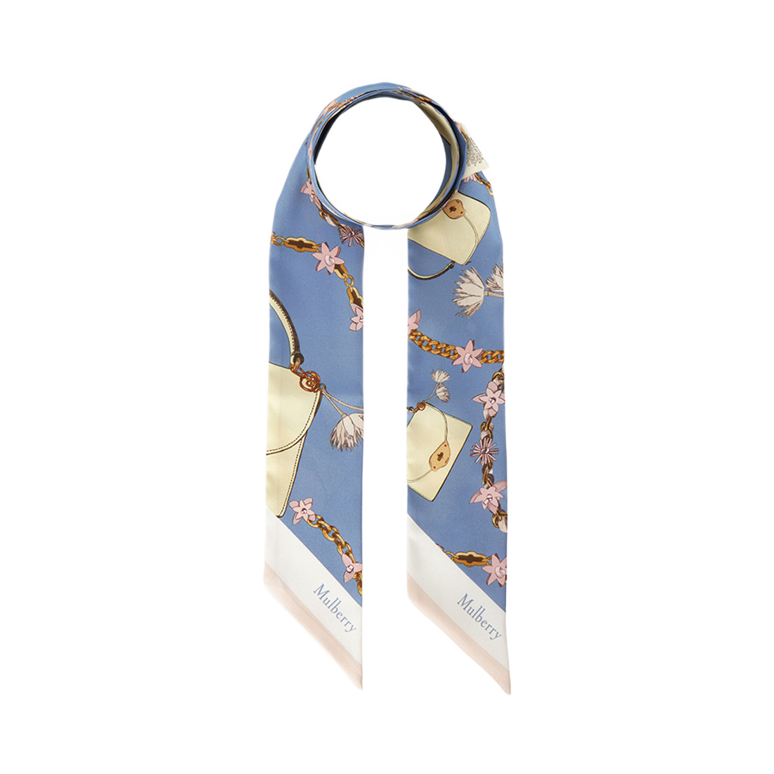 (W) 멀버리 스키니 스카프 블루((W) Mulberry Skinny Scarf Blue)