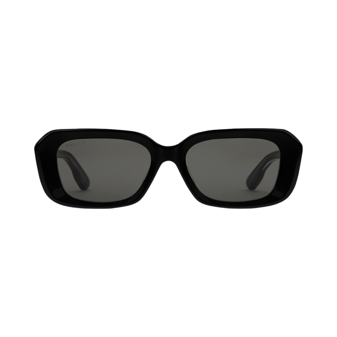 778284-J0740-1012 (W) Gucci Low Nose Bridge Rectangular Sunglasses Shiny Black