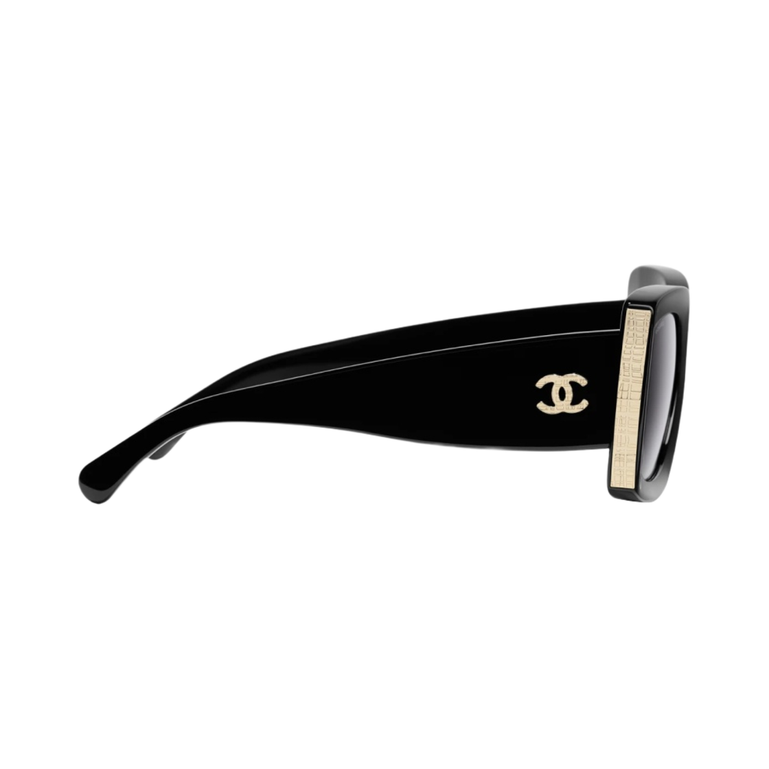 샤넬 렉탱글 선글라스 아세테이트 & 블랙 골드 프레임 그레이 그라데이션 렌즈 아시안 핏(Chanel Rectangle Sunglasses Acetate & Black Gold Frame Grey Gradient Lenses Asian Fit) - 3
