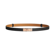 (W) Hermes Kelly 18 Belt Epsom & Rose Gold Noir