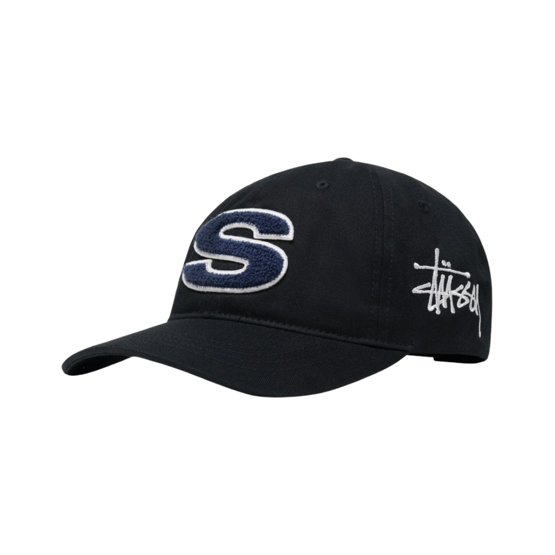 1311061 Stussy Chenille S Low Pro Cap Black - 대표 이미지 #1