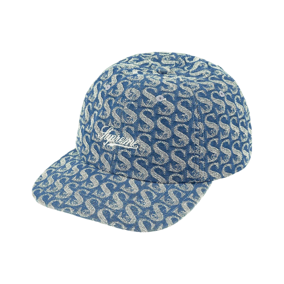 - Supreme Monogram Denim 6-Panel Blue - 21FW