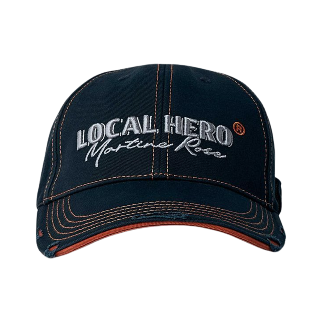 1168WP13014-BLACKORANGE Martine Rose Rolled Back Cap Black Orange