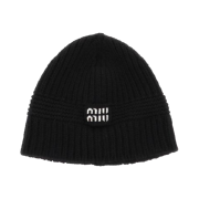 (W) Miu Miu Knit Beanie Black
