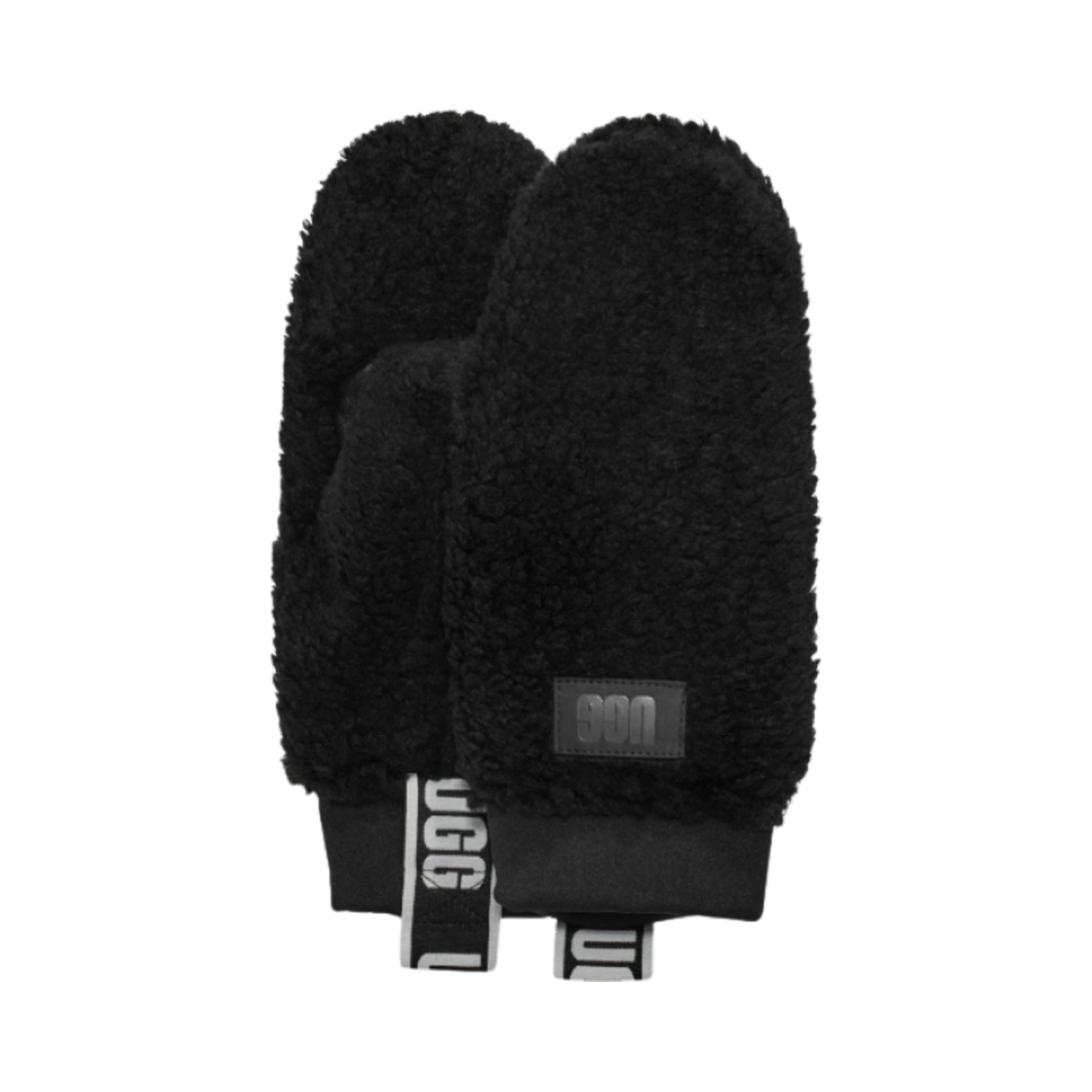 (W) 어그 쉐르파 미튼 로고 테이브 블랙((W) UGG Sherpa Mitten with Logo Tape Black)