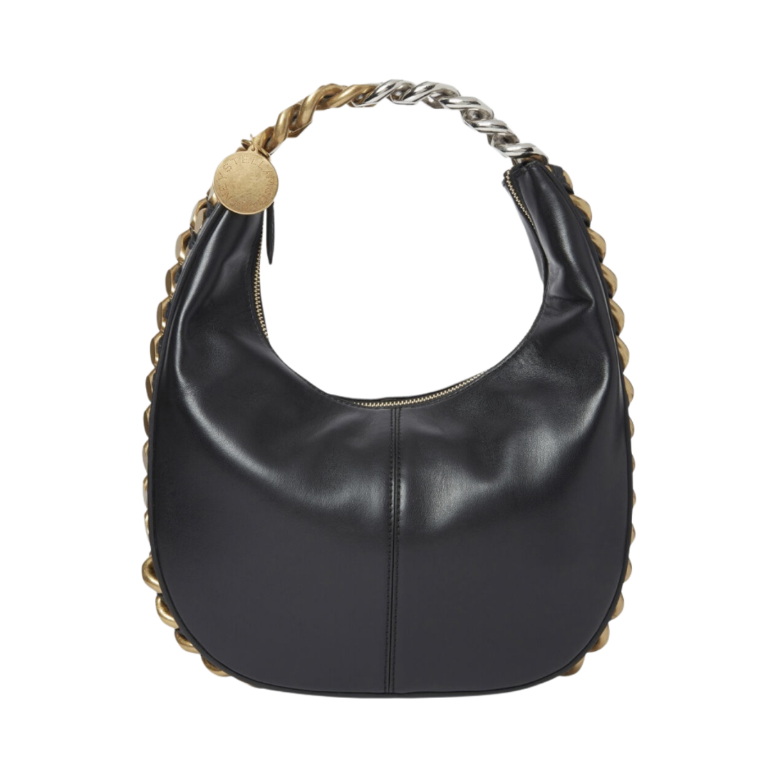 700272W88391000 Stella McCartney Frayme Small Zip Shoulder Bag Black