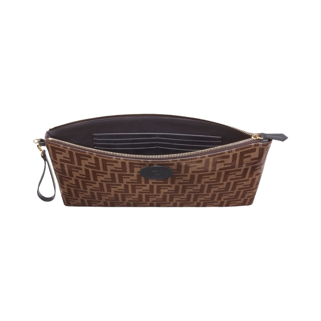 펜디 패브릭 라지 플랫 파우치 브라운(Fendi Fabric Large Flat Pouch Brown) - 3