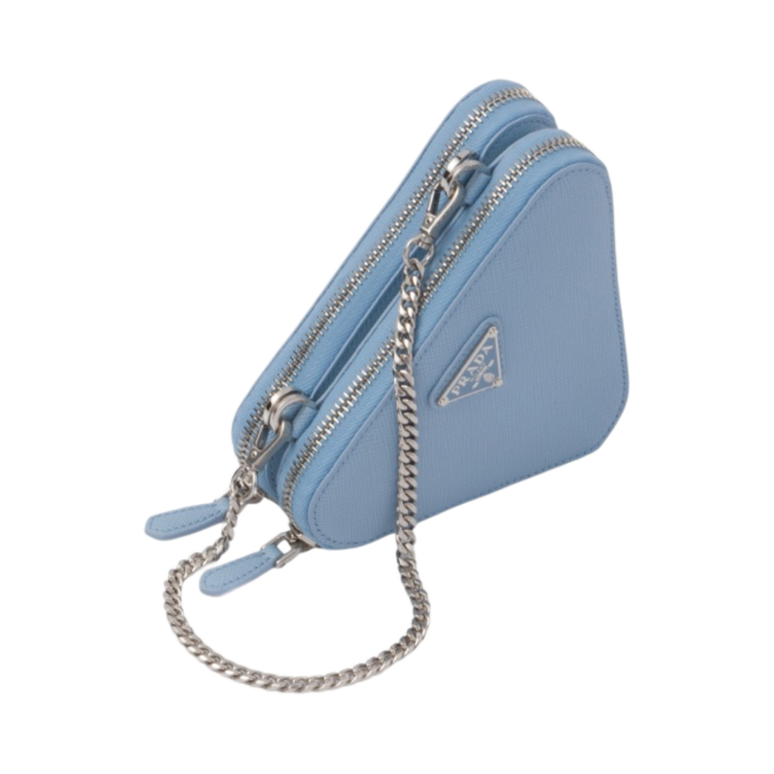 프라다 사피아노 레더 미니 파우치 라이트 블루(Prada Saffiano Leather Mini Pouch Light Blue) - 2