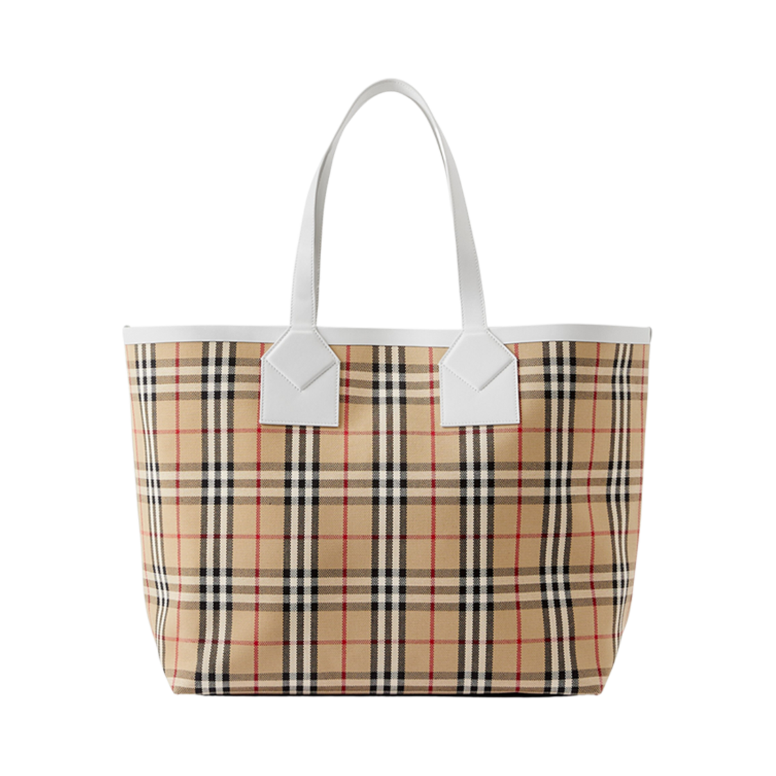 버버리 라지 런던 토트백 아카이브 베이지 화이트(Burberry Large London Tote Bag Archive Beige White) - 1