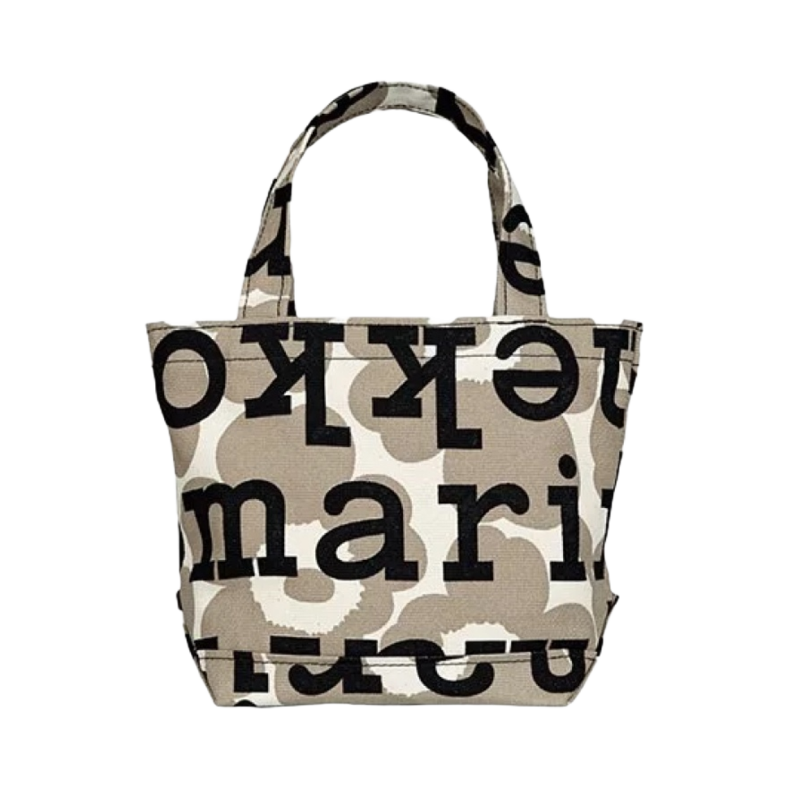 091685-889 Marimekko Kioski Small Tote Bag Ahkera Unikko Black Brown