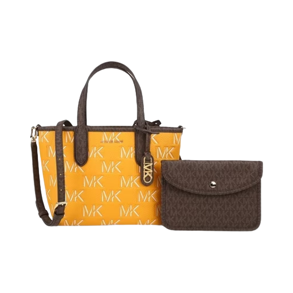 마이클 코어스 엘리자 엑스트라 스몰 엠보스드 로고 토트백 골드 로드(Michael Kors Eliza Extra Small Embossed Logo Tote Bag Golden Rod) - 1