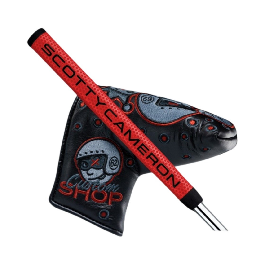 타이틀리스트 스카티 카메론 스페셜 셀렉트 플로우백 5.5 모토 커스텀 샵보이즈 미드 말렛 헤드커버 레드 마타도르 그립 퍼터 34.5인치 레드 블랙 레드 실버(Titleist Scotty Cameron Special Select Flowback 5.5 Moto Custom Shopboys Mid-Mallet Headcover Red Matador Grip Putter 34.5-Inch Red Black Red Silver) - 4