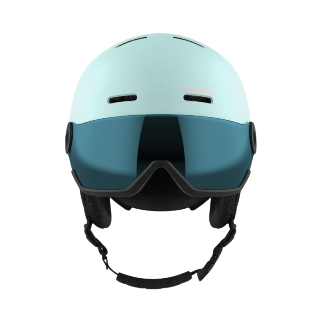 (키즈) 살로몬 오르카 바이저 헬멧 블리치드 아쿠아((Kids) Salomon Orka Visor Helmet Bleached Aqua)