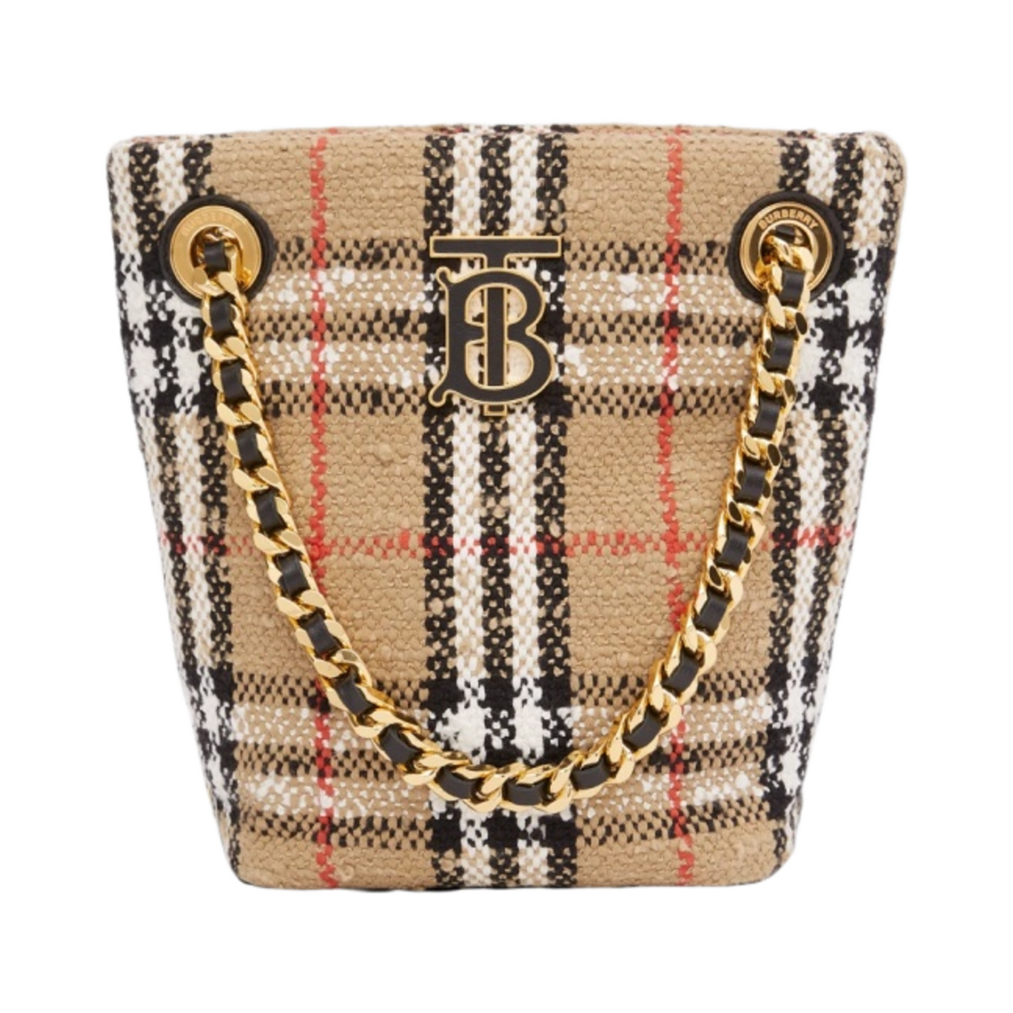 버버리 빈티지 체크 부클레 미니 롤라 버킷백 아카이브 베이지(Burberry Vintage Check Boucle Mini Lola Bucket Bag Archive Beige) - 1