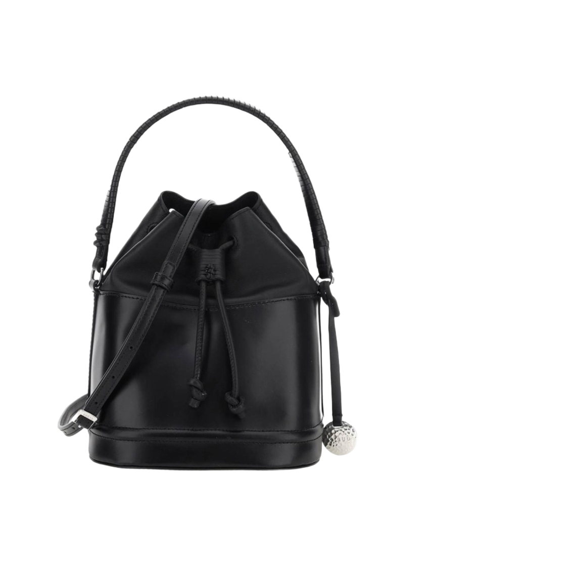 07-4759-BLK-OS Staud Agnes Leather Bucket Bag Black