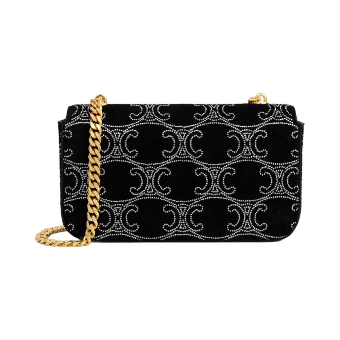 셀린느 체인 숄더백 클로드 스웨이드 카프스킨 트리옹프 스트라스 블랙(Celine Chain Shoulder Bag Claude in Suede Calfskin with Triomphe Strass Black) - 3