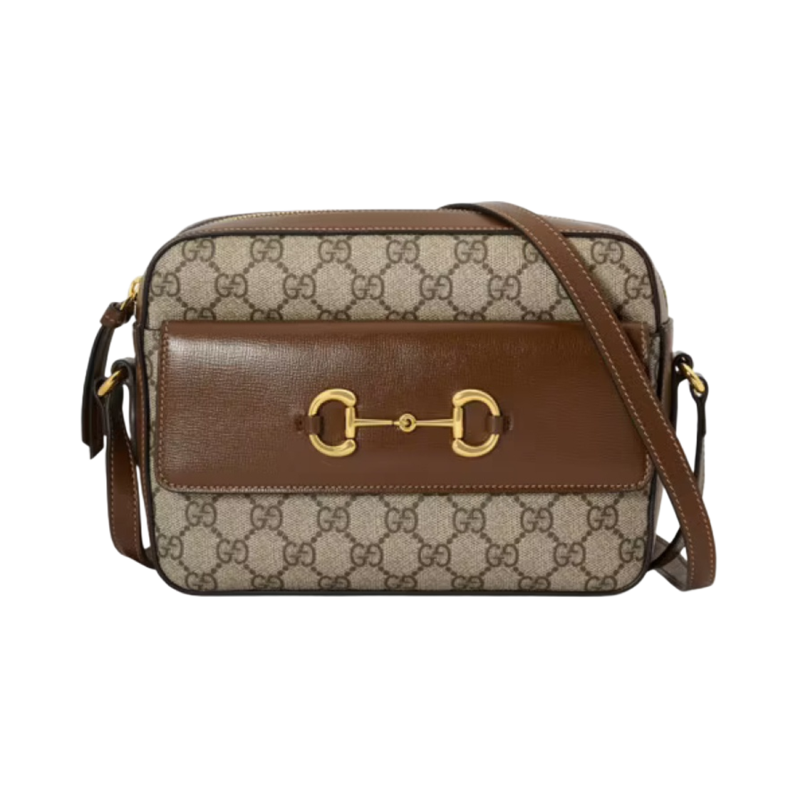 645454-92TCG-8563 Gucci Horsebit 1955 Small Shoulder Bag Beige Ebony