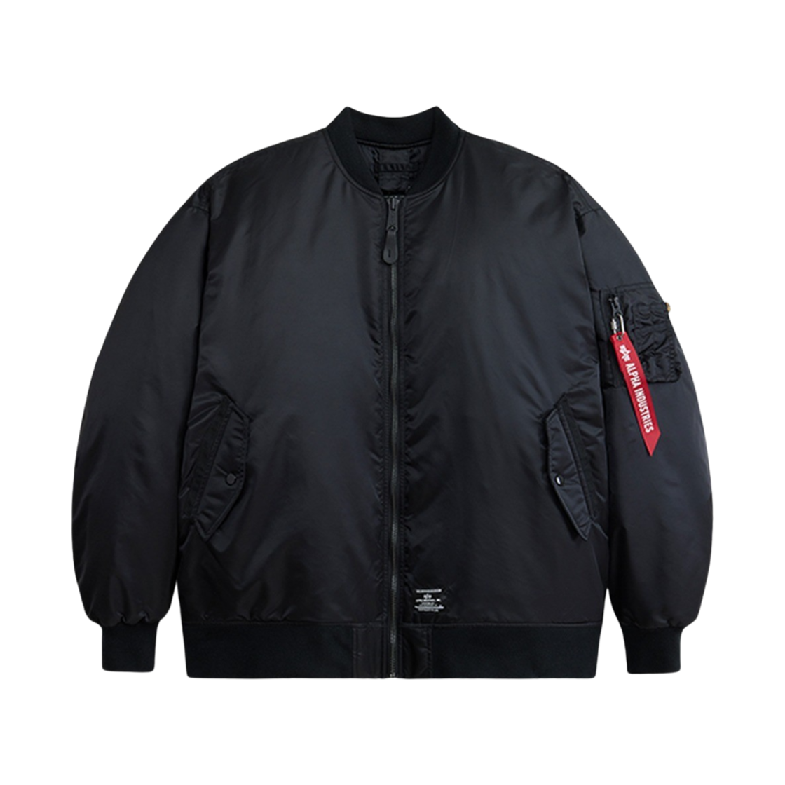 알파인더스트리 오버사이즈 MA-1 모드 플라이트 자켓 W 블랙(ALPHA INDUSTRIES Oversized MA-1 Mod Flight Jacket W Black)