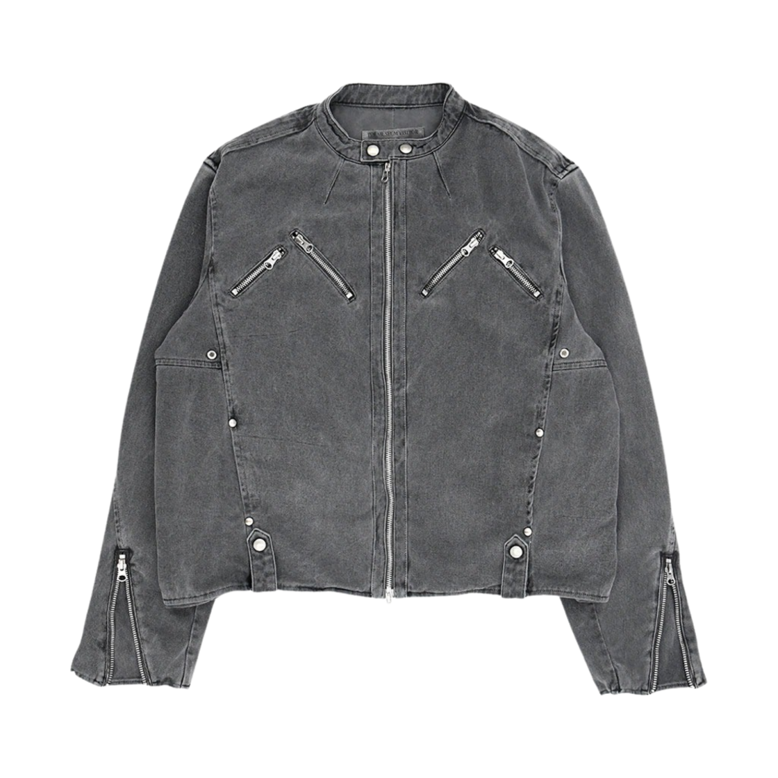 더뮤지엄비지터 더 비지터 피그먼트 라이더 자켓 차콜