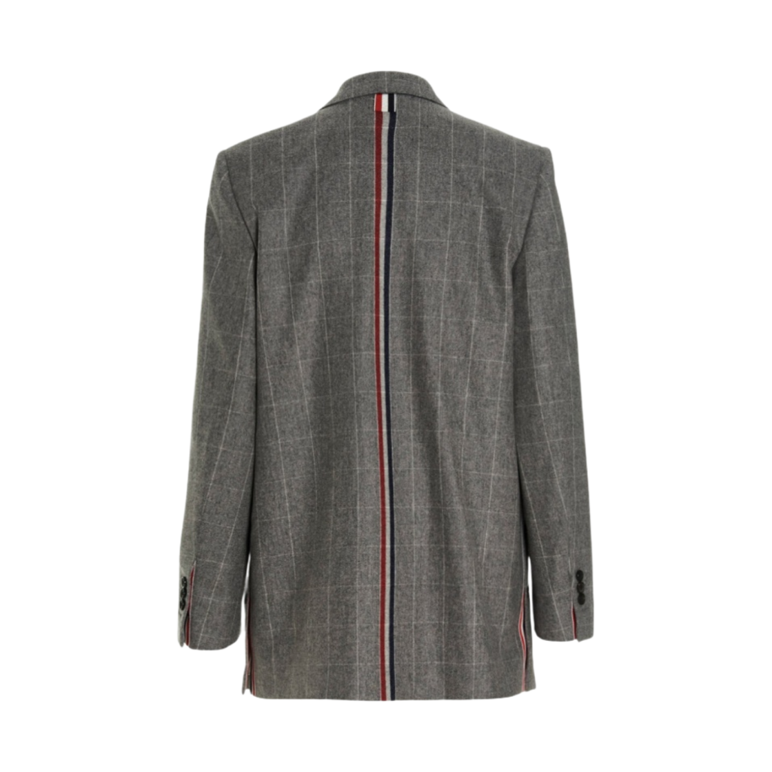 (W) 톰브라운 윈도페인 플란넬 사이드 스플릿 스포츠 코트 미디움 그레이((W) Thom Browne Windowpane Flannel Side Split Sport Coat Medium Grey) - 2