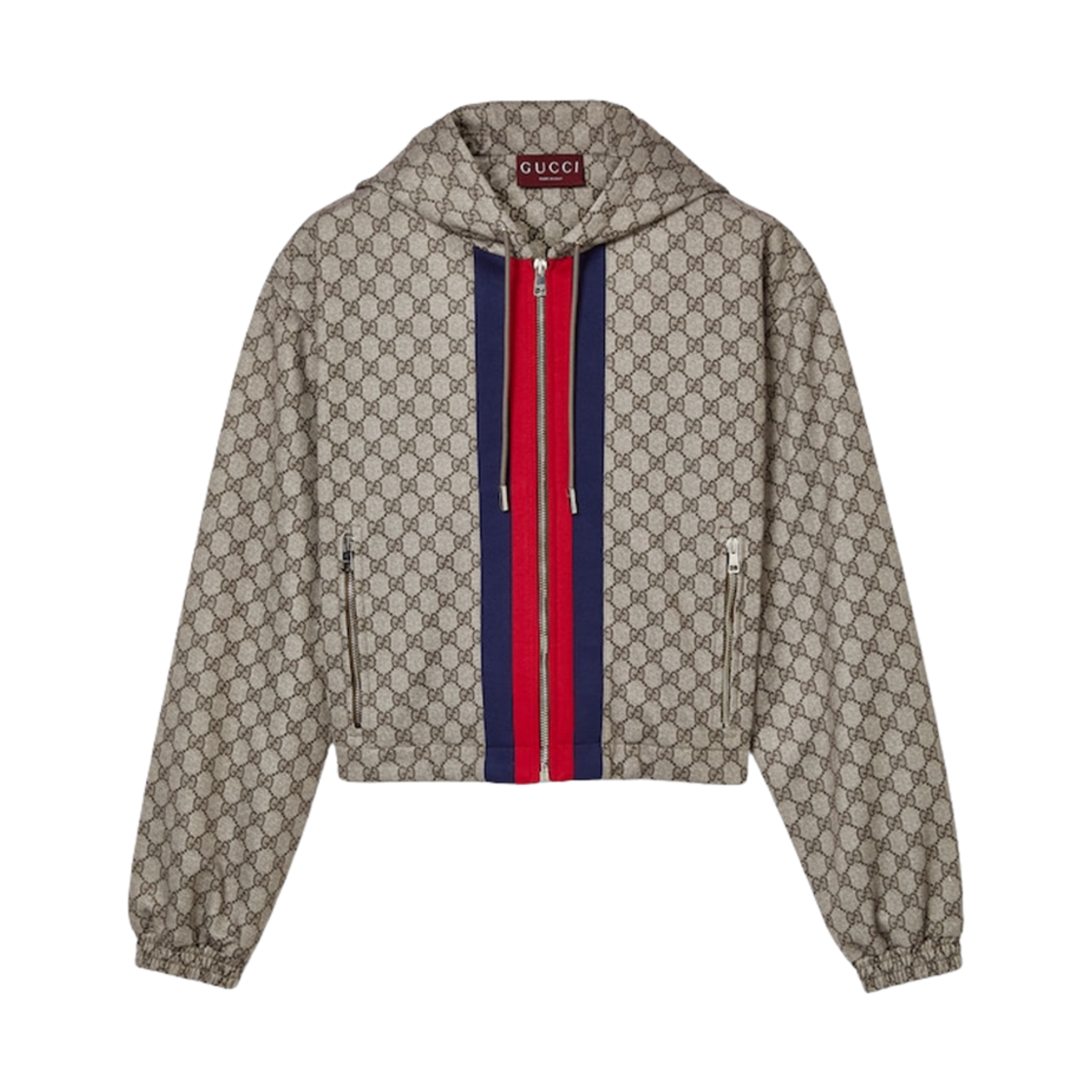 (W) 구찌 GG 테크니컬 저지 집 자켓 베이지 에보니((W) Gucci GG Technical Jersey Zip Jacket Beige Ebony)