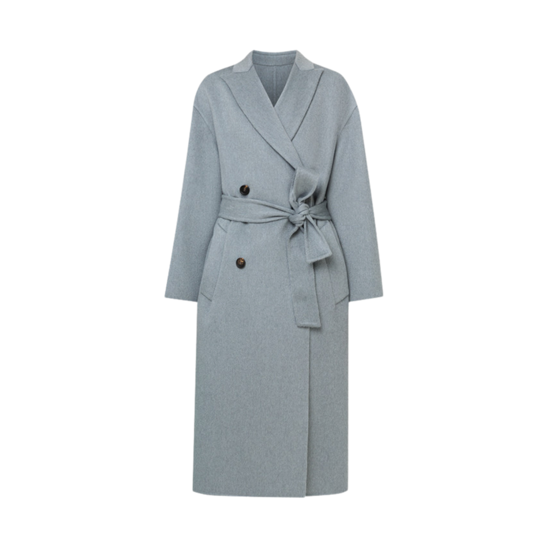 MD5039681-C008 (W) Brunello Cucinelli Double Breasted Cashmere Coat Indie Blue