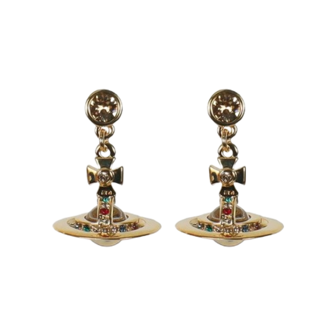 62020032-02R001 (W) Vivienne Westwood New Petite Orb Earrings Gold