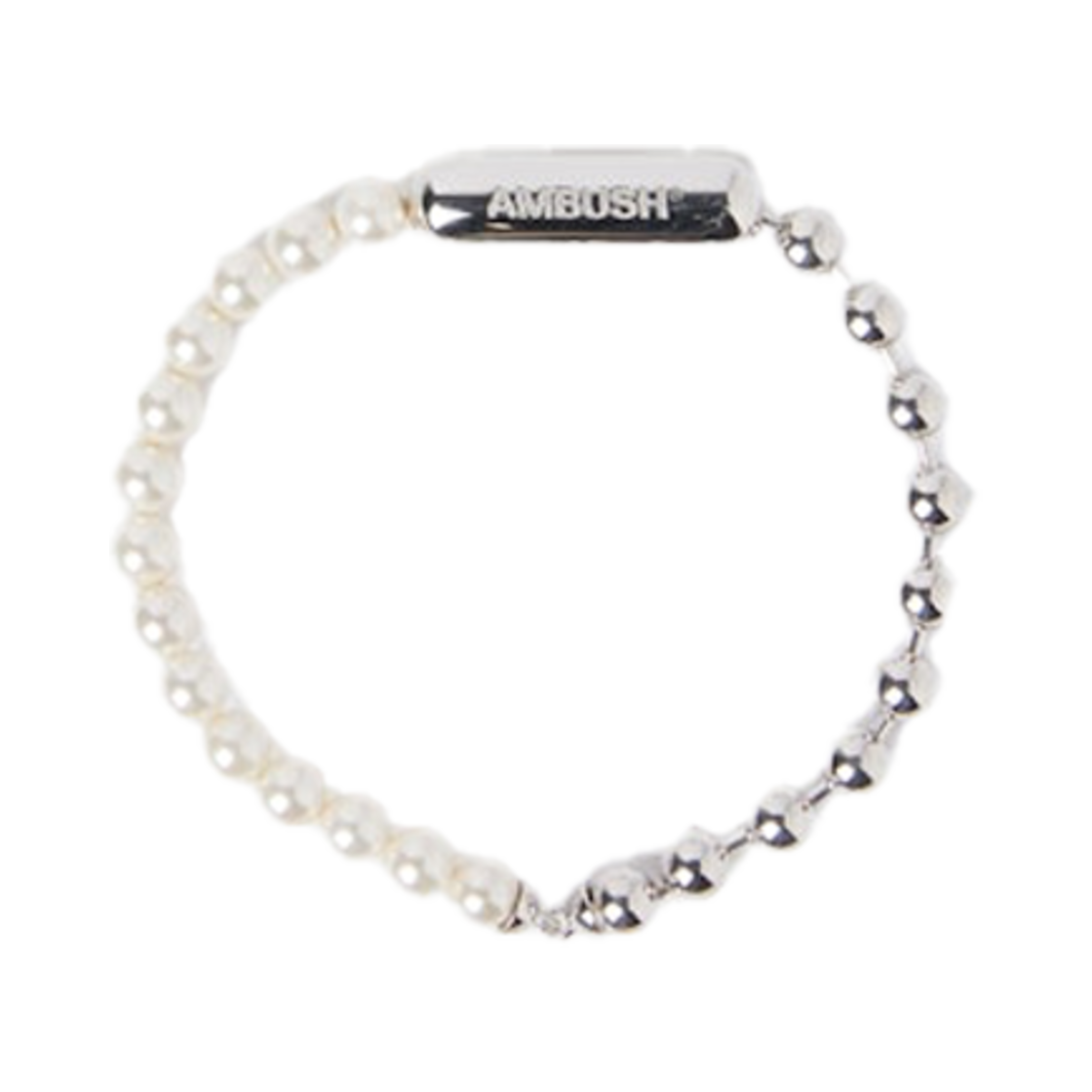 앰부쉬 펄 볼 체인 믹스 브레이슬릿 실버 - 25SS(Ambush Pearl Ball Chain Mix Bracelet Silver - 25SS)