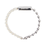 Ambush Pearl Ball Chain Mix Bracelet Silver - 25SS