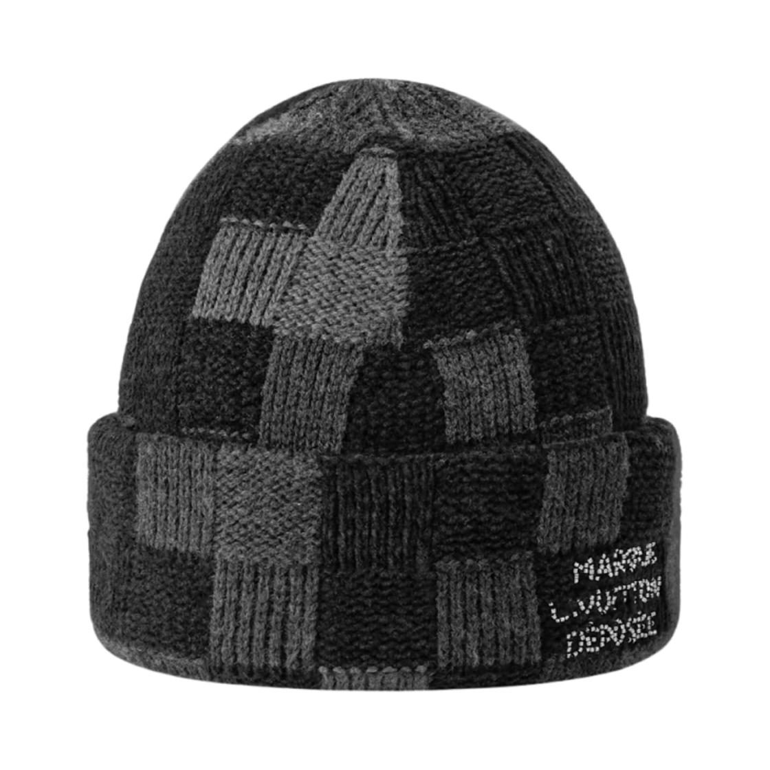 M5029A Louis Vuitton LV Crush Damoflage Beanie Black