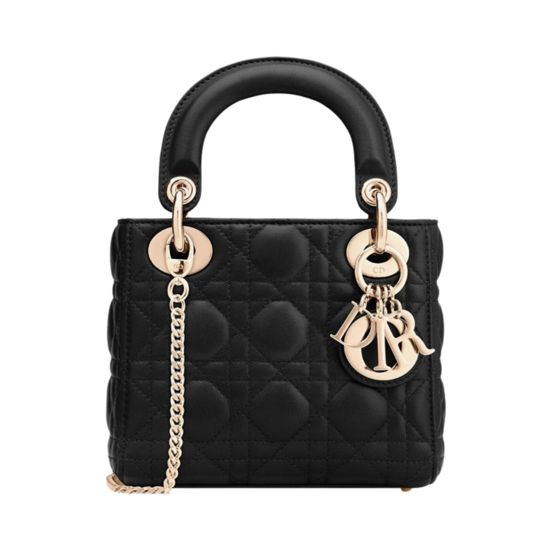 디올 미니 레이디백 까나쥬 램스킨 블랙