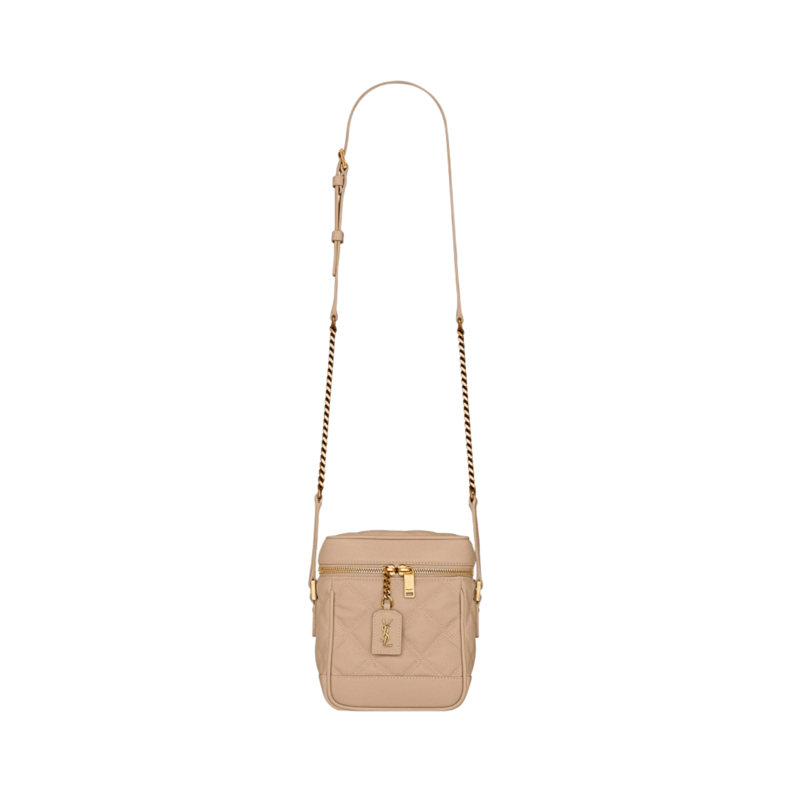 생로랑 그랑 드 뿌드르 엠보스 퀼티드 레더 베니티백 다크 베이지(Saint Laurent Vanity Bag in Quilted Grain de Poudre Embossed Leather Dark Beige) - 1