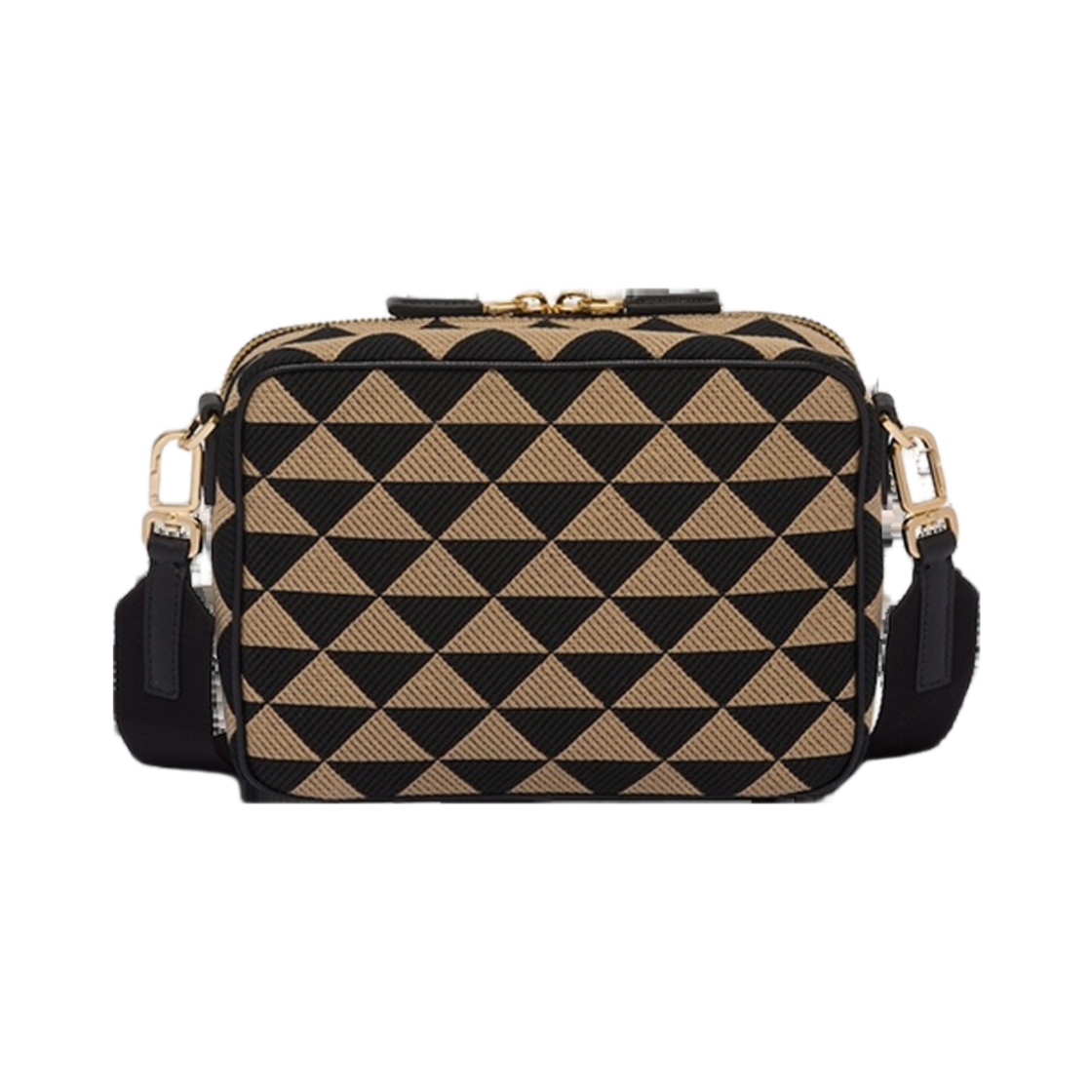 프라다 심볼 자수 패브릭 백 블랙 베이지(Prada Symbole Embroidered Fabric Bag Black Beige) - 2