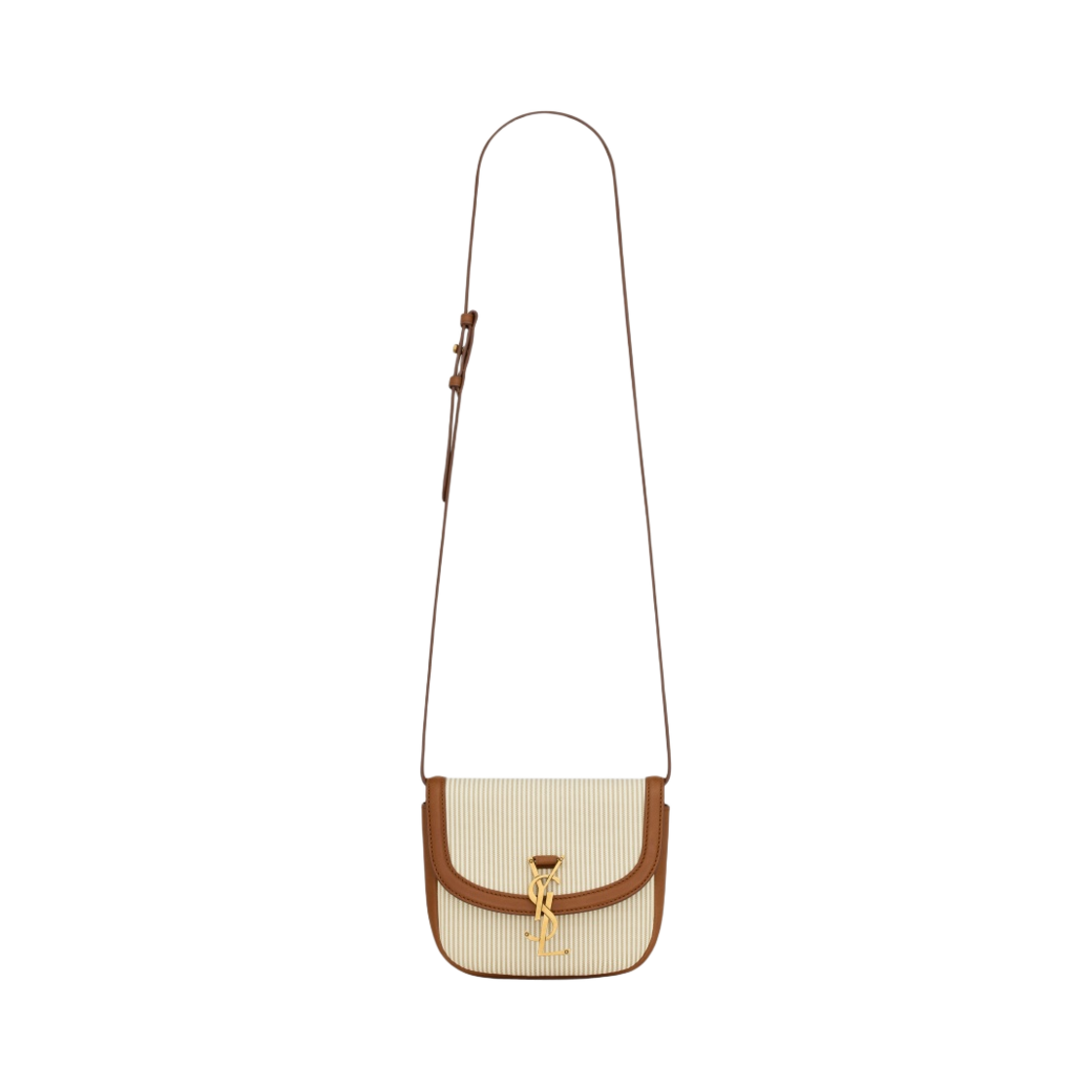 생로랑 카이아 스몰 캔버스 앤 베지터블 탠 레더 베이지 앤 브릭(Saint Laurent Kaia Small In Canvas And Vegetable-Tanned Leather Beige And Brick) - 1