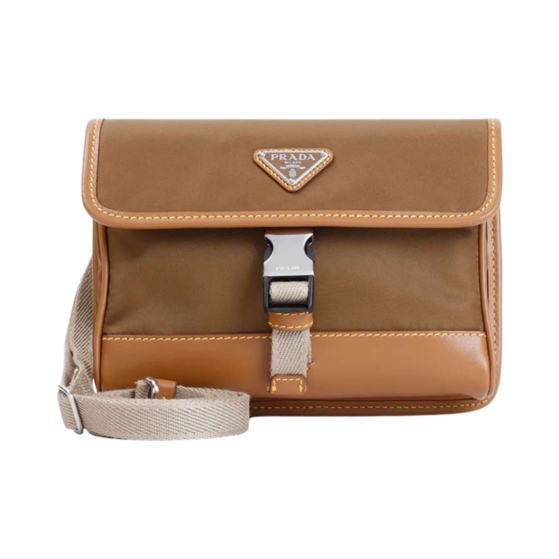 프라다 리나일론 레더 스마트폰 케이스 크로스바디백 코르크 베이지(Prada Re-Nylon Leather Smartphone Case Crossbody Bag Cork Beige) - 1