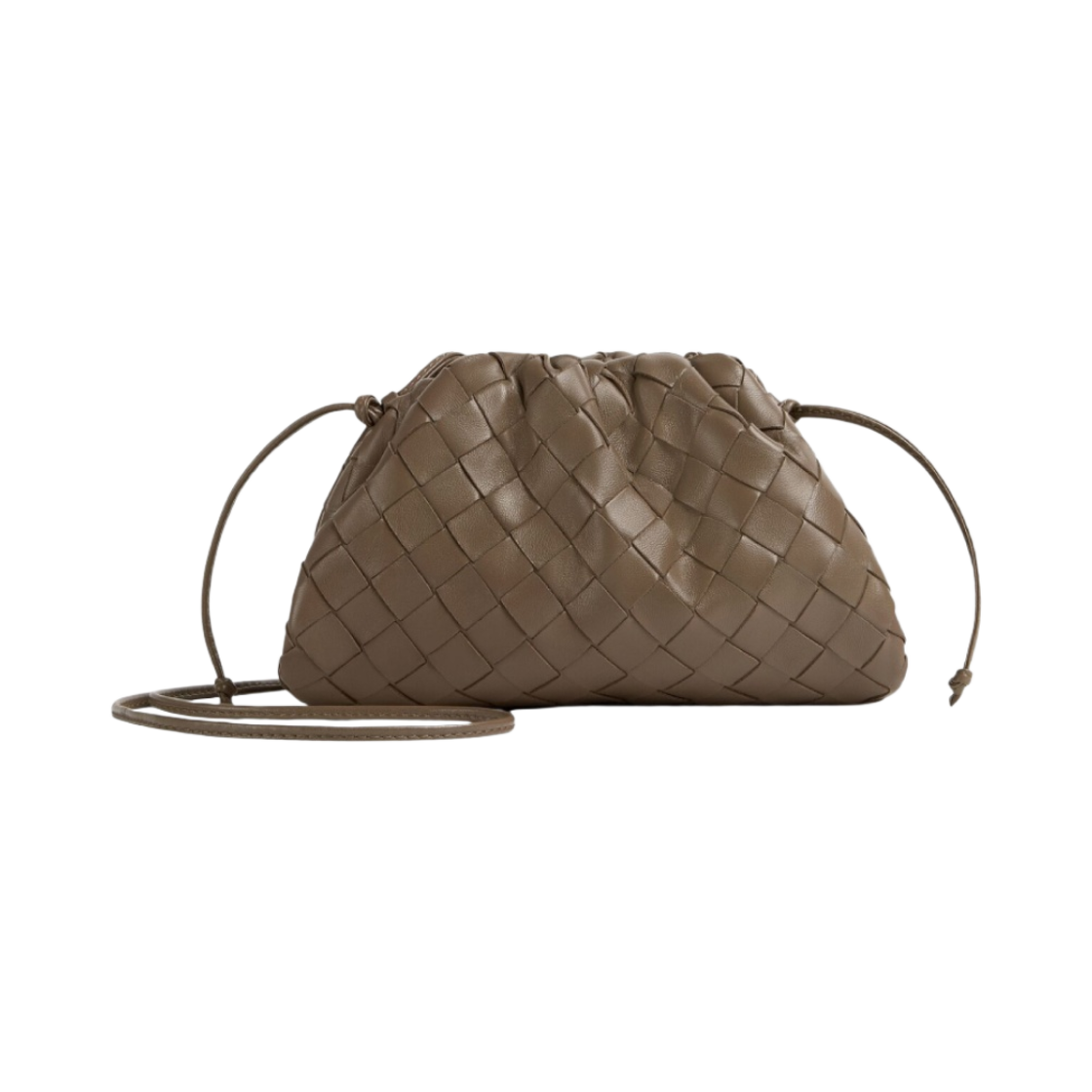 585852VCPP12560 Bottega Veneta Mini Leather Pouch Taupe Grey