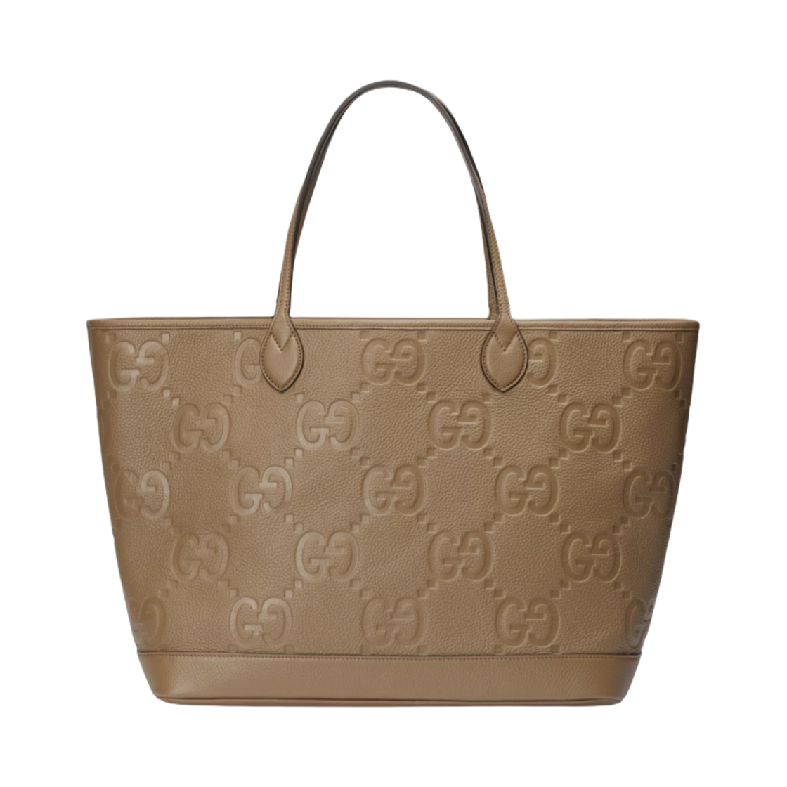 구찌 점보 GG 라지 토트백 토프 레더(Gucci Jumbo GG Large Tote Bag Taupe Leather) - 1