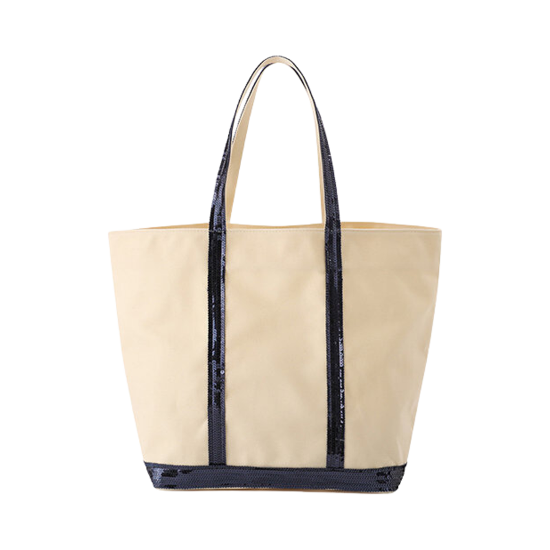 0PVE01-V40315-056 Vanessa Bruno Canvas L Cabas Tote Bag Ecru Marine