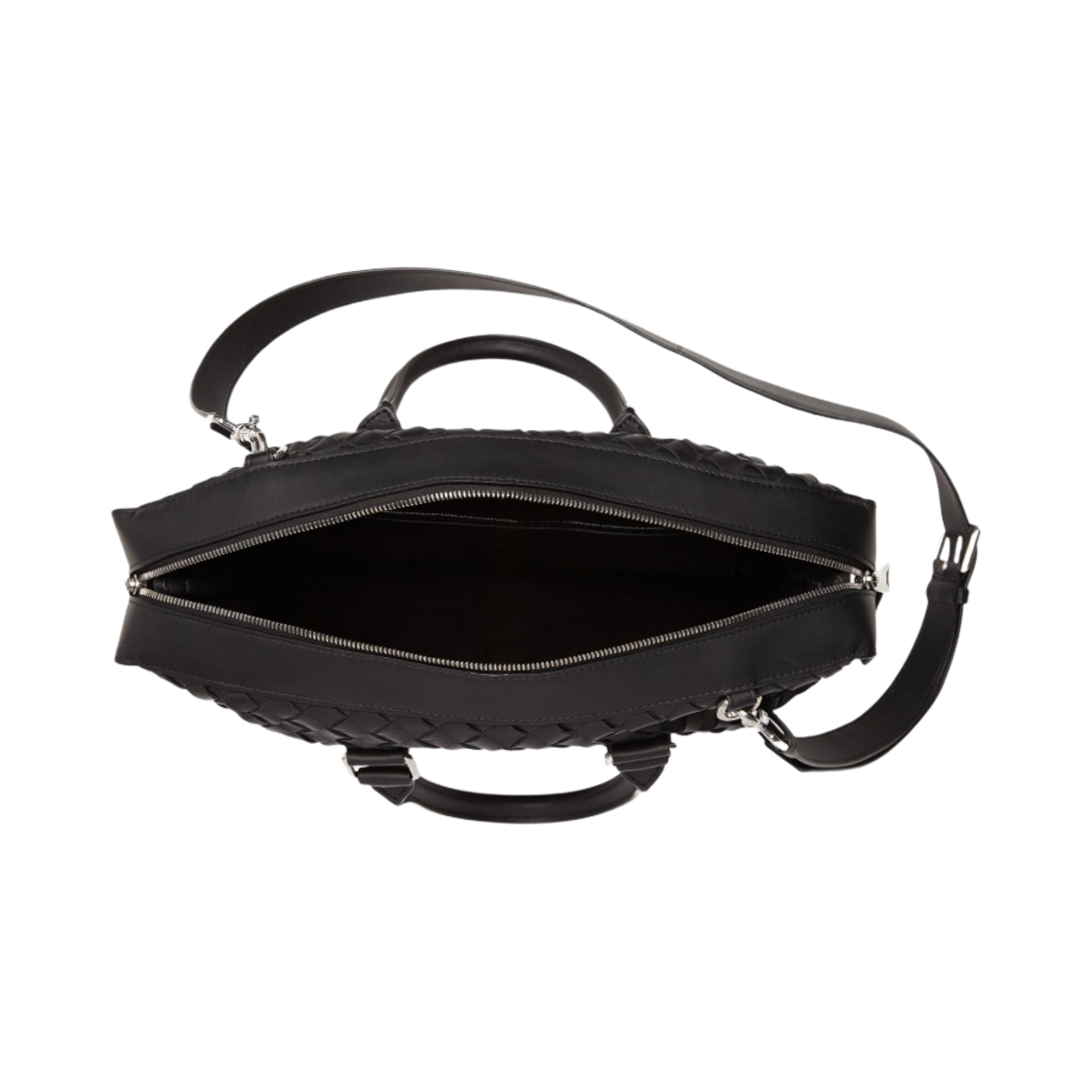 보테가 베네타 인트레치아토 폴드 브리프케이스 블랙(Bottega Veneta Intrecciato Folded Briefcase Black) - 3