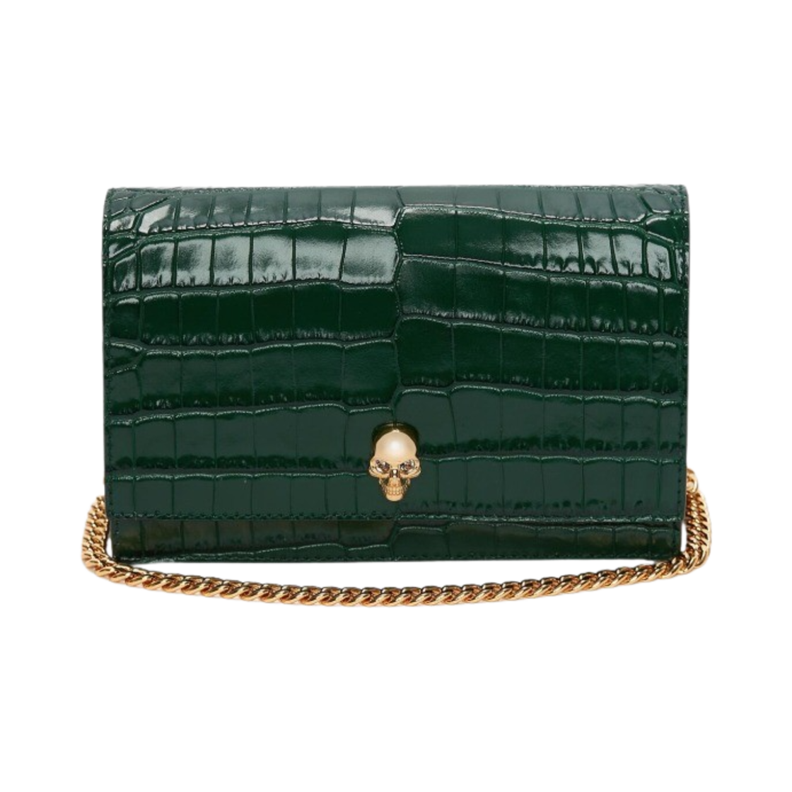 6130881HB0G3120 Alexander McQueen Small Skull Bag Emerald