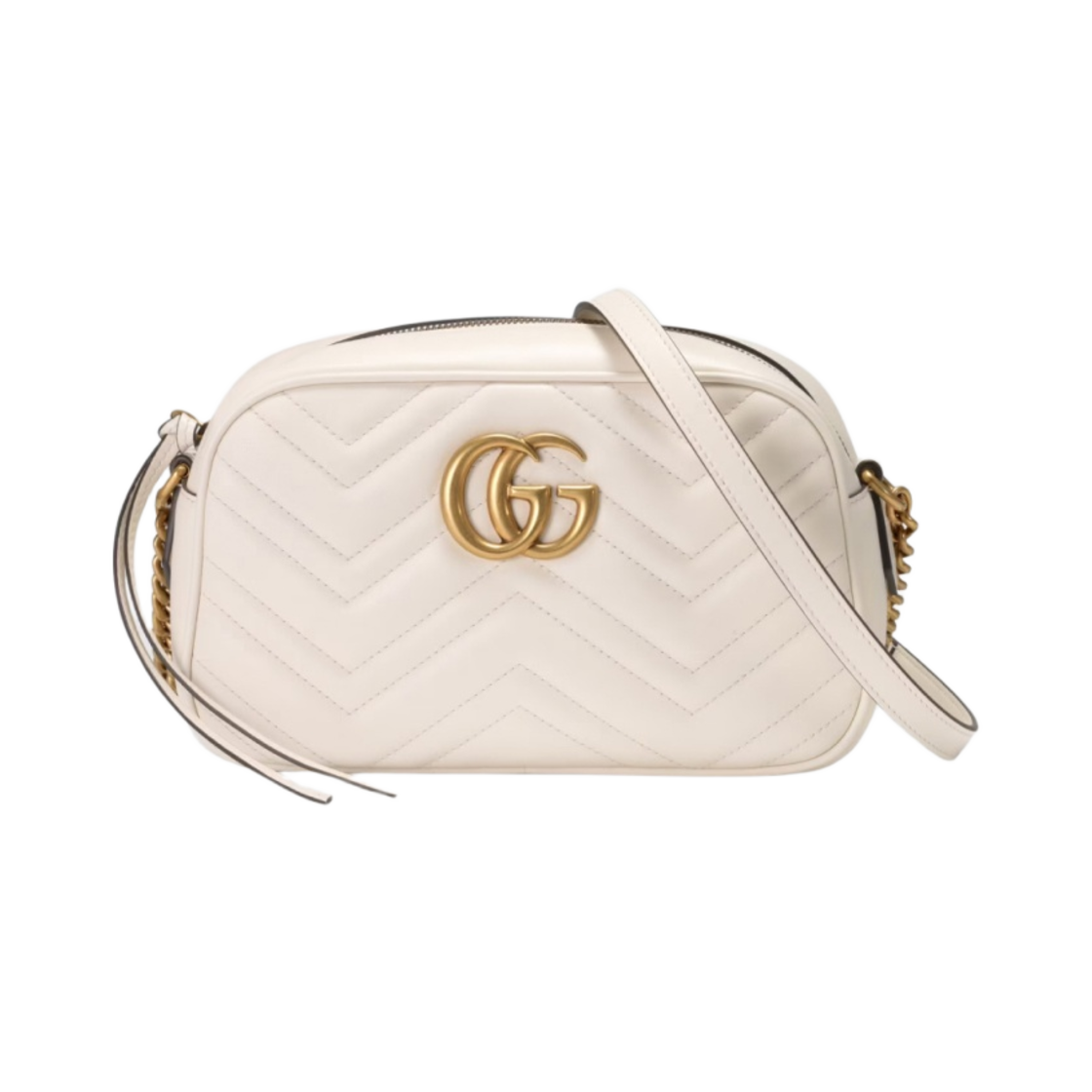 구찌 GG 마몽 마틀라세 스몰 체인 숄더백 화이트(Gucci GG Marmont Matelasse Small Chain Shoulder Bag White) - 1