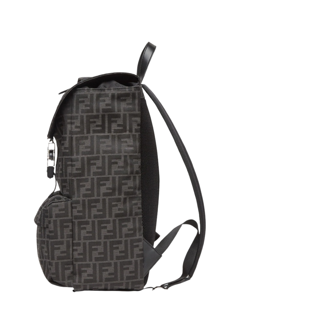 펜디 펜디니스 FF 패브릭 미디움 백팩 블랙(Fendi Fendiness FF Fabric Medium Backpack Black) - 2